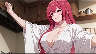 Anak Tiri Pulang Lebih Awal, Lihat Istri Bokap Masak Cuma Pakai Jubah Tipis. Kureha Enomoto Cosplay Hentai (ai-generated)