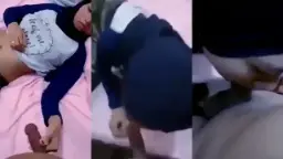 Jilbab Biru Disuruh Isep, Bibir Basah Makin Liar.